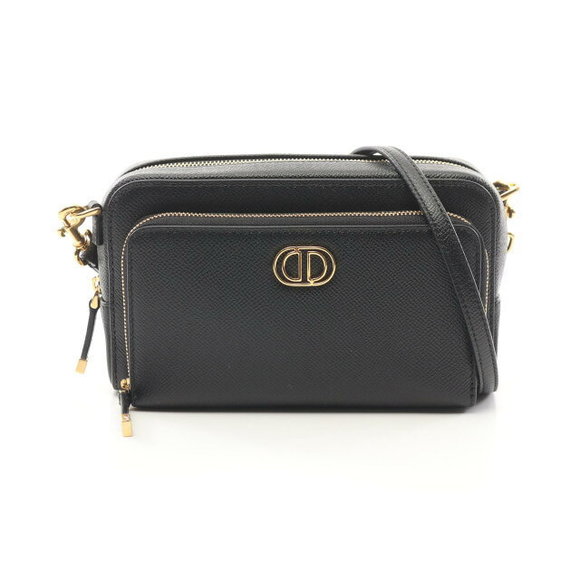 Dior Caro Double Shoulder Bag Leather Black - Picture 1 of 5
